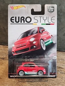2015 HOT WHEELS PREMIUM CAR CULTURE EURO STYLE FIAT 500 REAL RIDERS DIECAST - Picture 1 of 6