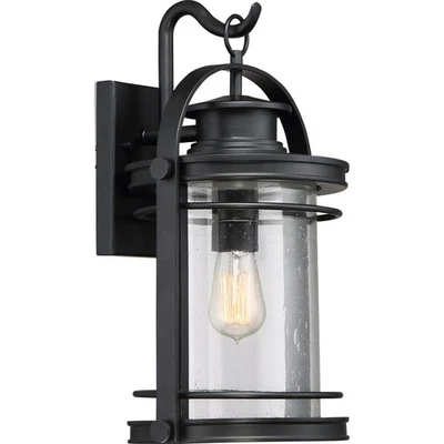 Quoizel Booker 1 Light 18 inch Mystic Black Wall Lantern BKR8410K - Open Box - Image 1 of 4