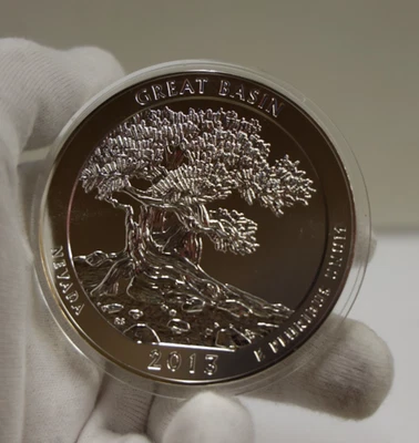 2013 America The Beautiful Great Basin NV  5oz .999 Silver Coin - Image 1 of 3