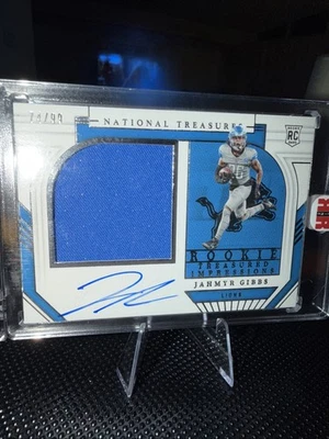 2023 Panini National Treasures - Rookie Patch Autographs Jahmyr Gibbs #167 /99 - Image 1 of 2