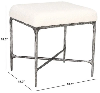 Safavieh MANDY BOUCLE 和金属 OTTOMAN,降价 2172772570 SFV9526A — 第 1/4 张图片