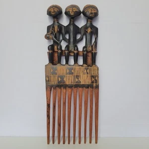 Vintage afrikanischer Ashanti Holzkamm Ghana, groß, 22" Wandkunst geschnitzte Skulptur - Bild 1 von 14