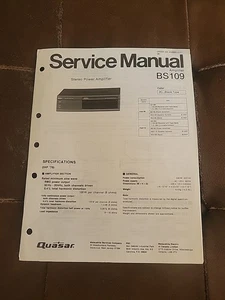 Quasar Verstärker BS109 Service Manual Original - Bild 1 von 1
