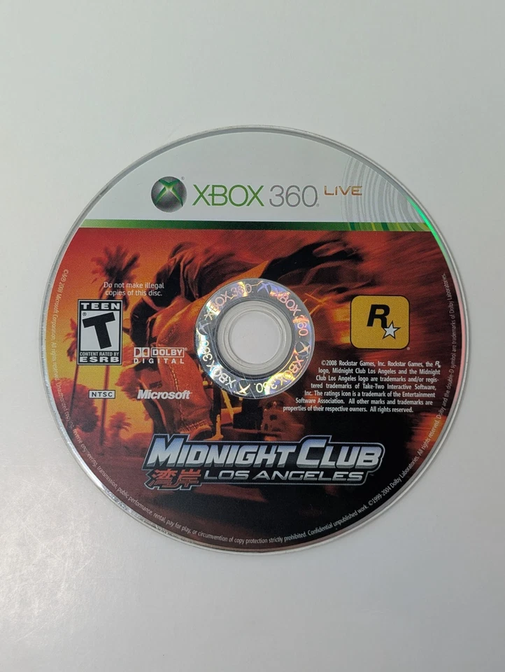 Midnight Club: Los Angeles Microsoft Xbox 360 - Disc Only - Image 1 of 1