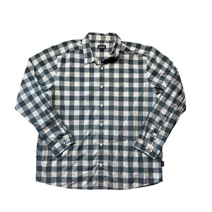 Patagonia Langarmhemd, XL, leicht grün & creme kariert - Bild 1 von 11