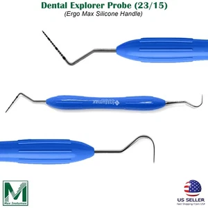 1 X Dental Explorer-Sonda 23/15UNC Mango de Silicona, Instrumento Periodontal Dental - Imagen 1 de 2