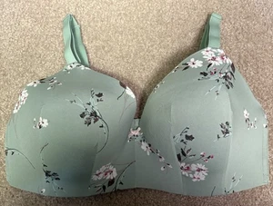 T-Shirt Cacique 40 DDD BH grün geblümt leicht gefüttert ohne Bügel LANE Bryant - Bild 1 von 7