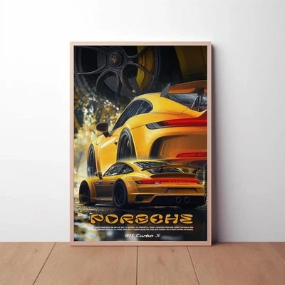 Porsche 911 Turbo S Poster, Porsche Poster, Porsche Print,Car Poster, Wall Decor - Image 1 of 4