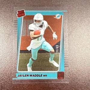 2021 Clearly Donruss Jaylen Waddle Red #19/49 Rookie Miami Dolphins π―π₯π₯π₯ - Foto 1 di 2