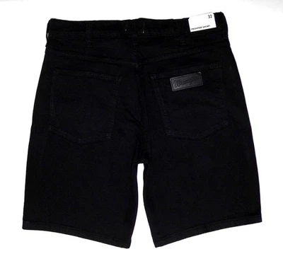 WRANGLER - Pantalones Cortos Denim Frontier Relaxed Fit 32"W Negros Elastizados Para Hombre NUEVO Foto 1 de 4