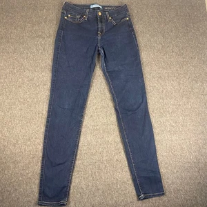 7 For All Mankind Womens The Skinny Jeans Blair Wash Dark Blue Size 26 - Picture 1 of 9