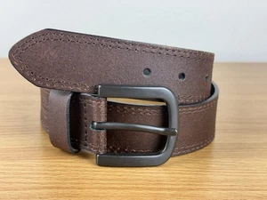 Dickies Belt Mens 32/80 Saddle Brown Casual Dress Belt Grey Buckle - Picture 1 of 11