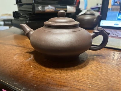 Chinese Yixing Tea Pot Marked Handmade Real Zisha Purple Clay 7 Infuser Holes - Image 1 of 4