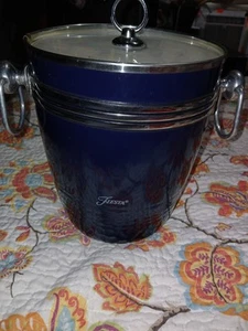 Vintage FIESTA Cobalt Blue Retro Ice Bucket Insulated with Lid - Picture 1 of 10