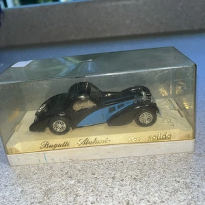 H789~ Solido 4088 1:43 Scale Diecast Black/Blue Bugatti Atalante Vintage in Case - Picture 1 of 5