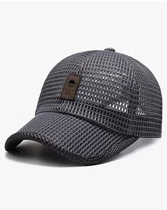 NEW Breathable Large Mesh Baseball Cap Hat Gray Kecop Adjustable - Picture 1 of 5