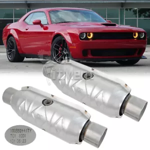 2PCS 2.5" In/Out Catalytic Converters EPA Heat Shield For DODGE CHALLENGER 3.6L - Picture 1 of 15