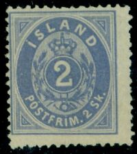 ICELAND #1 (1), 2sk blue, unused no gum, signed Pollak, Scott $1,050.00