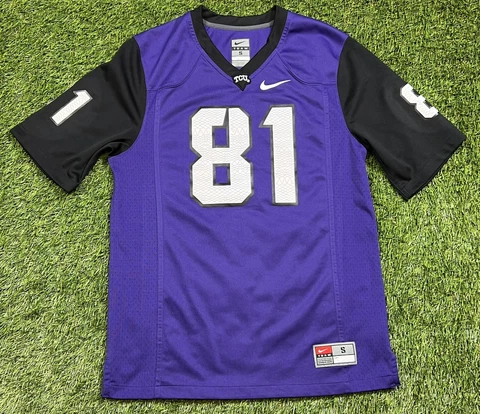 Nike TCU Horned Frogs #81 NCAA Football Jersey Men's Small Purple & Black Cover