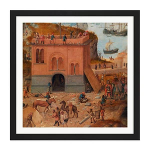 Der Turm zu Babel Biblische Sprachen Gerahmter Kunstdruck 41x41 cm - Bild 1 von 21