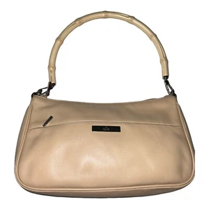 Vintage Gucci Bamboo Bag Leather Baguette Beige Shoulder Bag Retro Beige. - Picture 1 of 20