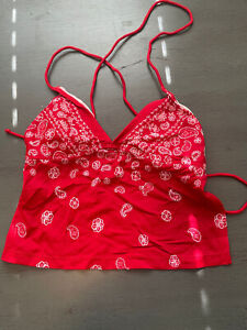 red open back ESPRIT  swim suit bikini bra top medium