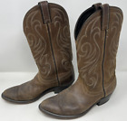 Men's Laredo Brown Leather Almond Toe Western Cowboy Boots Size 8 EE USA 5614