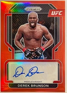 DEREK BRUNSON 2022 AUTOGRAFO PANINI UFC RED PRIZM 42/99 - Foto 1 di 3
