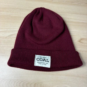 Coal Hat Beanie Winter Cap One Size Red Maroon Logo Patch Snowboarding - Picture 1 of 7