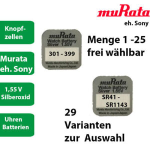 Murata (Sony) 315-399 Uhren Batterien 1,55V Knopfzellen Silberoxid ÖZEN SAAT