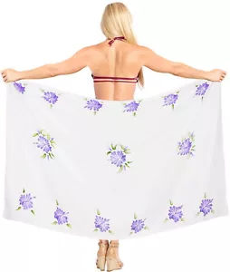 LA LEELA Women's Swimsuit Cover Up Beach Sarong Wrap Skirt 78"x42" Purple_X877 - Picture 1 of 3