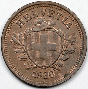 1936-B Switzerland 1 Rappen - Picture 1 of 2