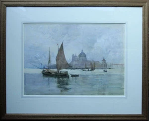 ROBERT WEIR ALLAN VENICE LAGOON 1881 SCOTTISH LISTED ARTIST W.COLOUR 1852-1942 - Picture 1 of 2