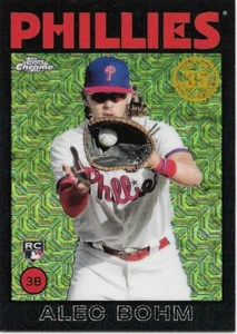 2021 Topps Update ALEC BOHM Black Silver Pack 1986 Chrome  096/199 -PHILLIES #45 - Imagen 1 de 1