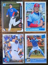 2015 2016 KYLE SCHWARBER ROOKIE LOT BOWMAN CHROME DONRUSS OPTIC RC +