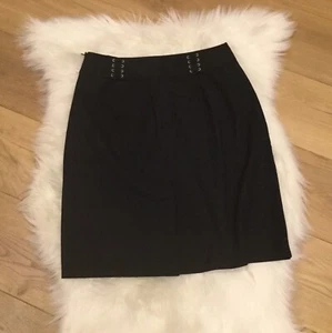 Ann Taylor Rock Größe 4 marineblau seitlicher Reißverschluss A-Linie kurze Details hinten an der Taille - Bild 1 von 12