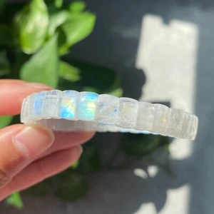 8,4*4,2 mm Natürlicher Blauer Mondstein Stark Licht Kristall Perlen Armband AAAA C10 - Bild 1 von 11