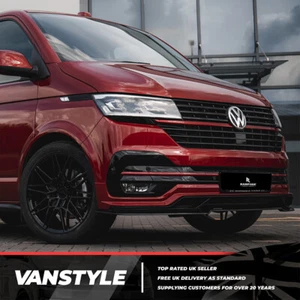 FOR VW T6.1 19> TRANSPORTER & CARAVELLE RAMAPGE FRONT LOWER 2PCS BUMPER SPLITTER - Picture 1 of 12