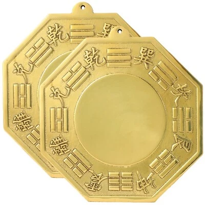 Espejo Bagua de cobre puro Garneck 2 piezas adorno tradicional feng shui cóncavo... Foto 1 de 4