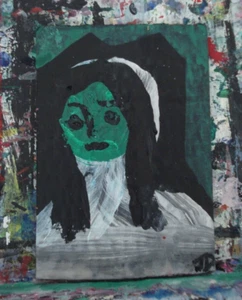 Night Time - 7 x 10cm Acrylic Painting On Cardboard. - Picture 1 of 1