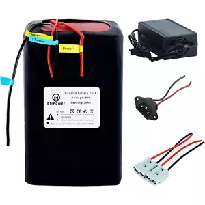 Electric Bike Battery 48V 30Ah Ebike Lifepo4 Lithium Battery 1500W Scooter Motor - Picture 1 of 8