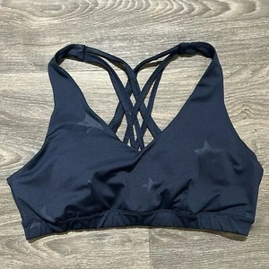 Tommy Hilfiger Sport Sports Bra Stars Navy Blue Patriotic Activewear Size XL USA - Picture 1 of 5