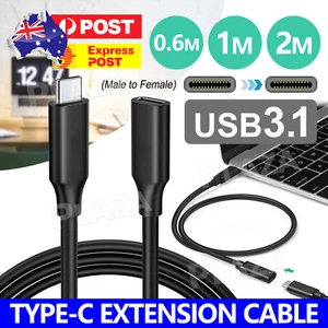 USB 3.1 Type-C Extension Charging Cable USB-C Male to Female Cord Lead 0.6/1/2M - Picture 1 of 12