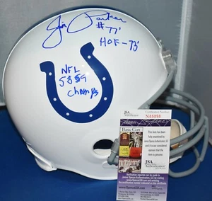 JIM PARKER SIGNED FULL SIZE REPLICA HELMET BALTIMORE COLTS HOF 73 3X INSCR JSA - Picture 1 of 6