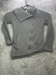 LeShop Women’s Zip Up Sweatshirt Gray Asymmetrical Active Wear Jacket Size Large - Picture 1 of 10