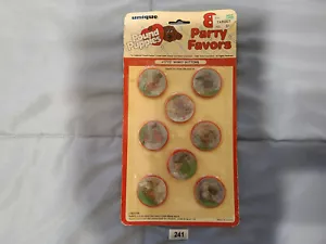 241 Vintage Pound Puppies 8 Parry Favors Winky Buttons Safety Pins Unique 1986 - Picture 1 of 2