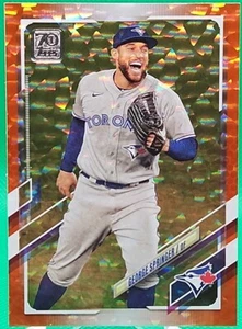 George Springer 2021 Topps Series 2 ORANGE FOIL PARALLEL #633 /299 BLUE JAYS - Picture 1 of 2