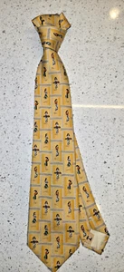 Tommy Bahama Yellow Hula Girl Silk Neck Tie Hawaiian Beach Luau Cruise - Picture 1 of 2