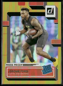 Donruss #346 2022 Jerome Ford Gold Press Proof Premium Rookie Cleveland Browns - Imagen 1 de 2