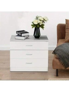 Modern Simple 3-Drawer Dresser White - Picture 1 of 8
